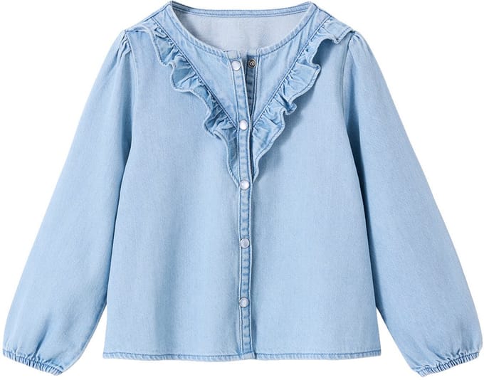 Vertbaudet Denim katoenen meisjesblouse
