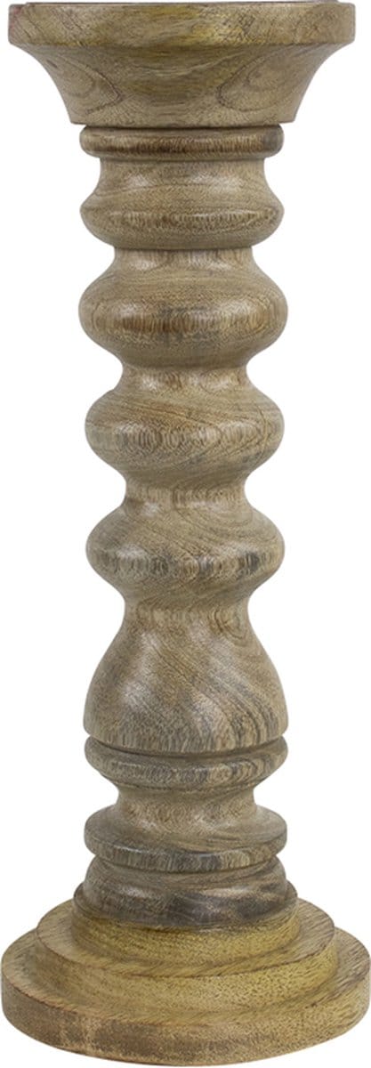 kandelaar mango hout ribbel 30cm