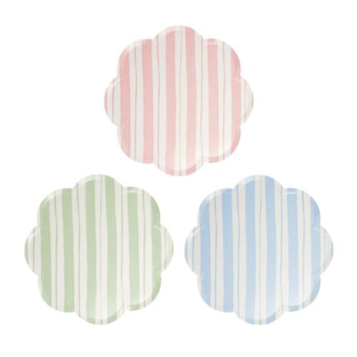 Meri meri pasen bordjes papier à 8 stuks - tickin stripe