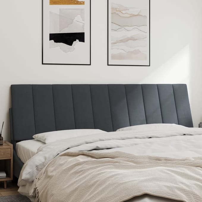 vidaXL - Hoofdbordkussen - "Hanko" - 180 - cm - fluweel - donkergrijs