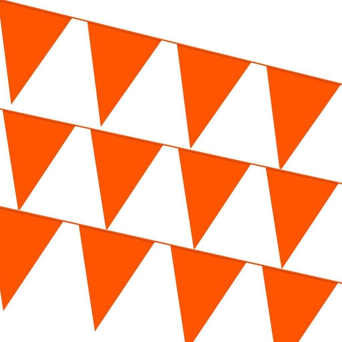 6 Grote EK Oranje vlaggenlijn 10 meter