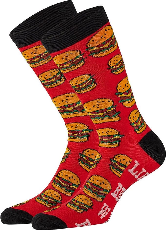 Burger socks van Apollo in gift verpakking maat 42/47