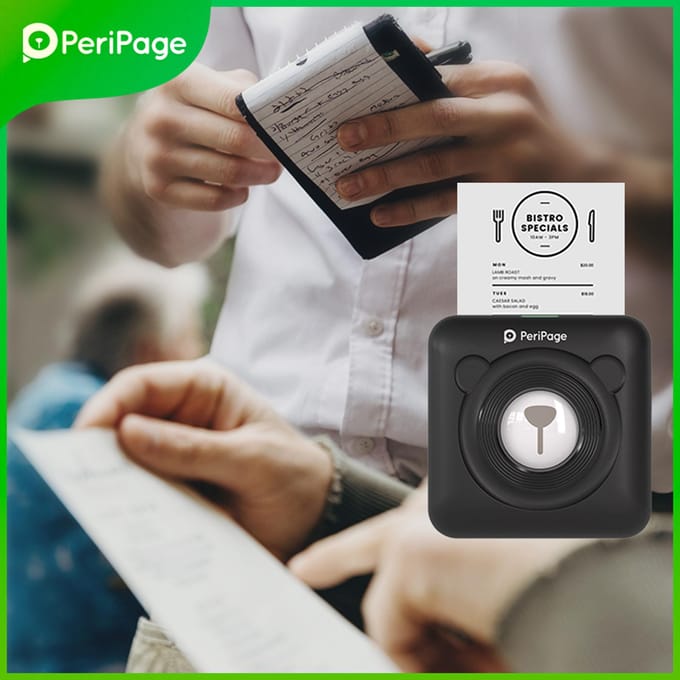 PeriPage A6 Mini Pocket Printer 304DPI Draadloze BT Thermische Printer Foto Foto Label Memo wit