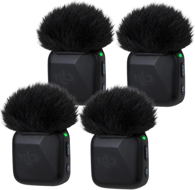 Set van 4 Microfoonfilters, Pluche Windcovers en Popfilter voor DJI Mic Mini, Zwart
