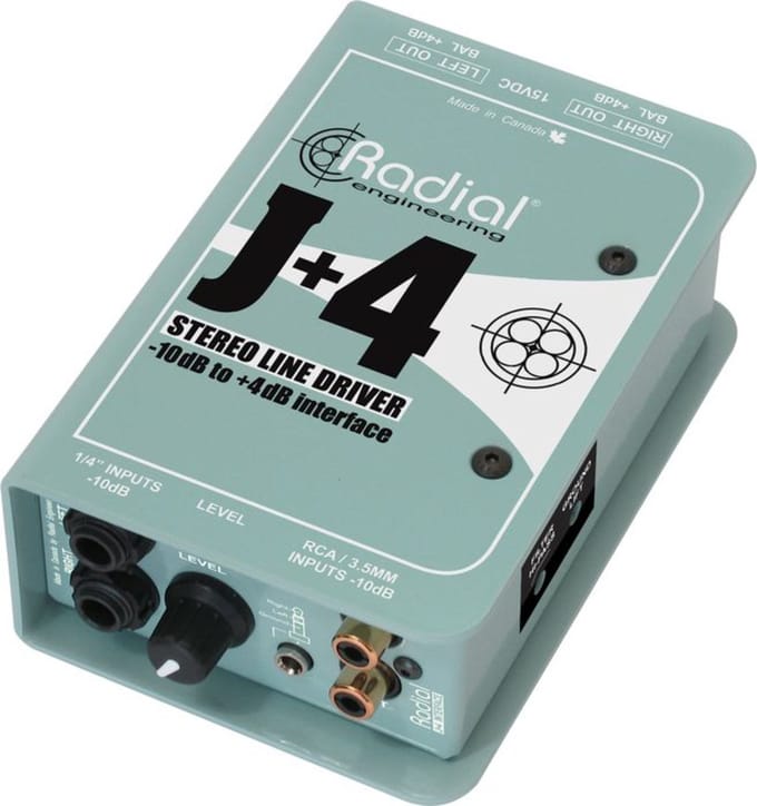 Radial J+4 DI Box Stereo Line Driver - Isolators