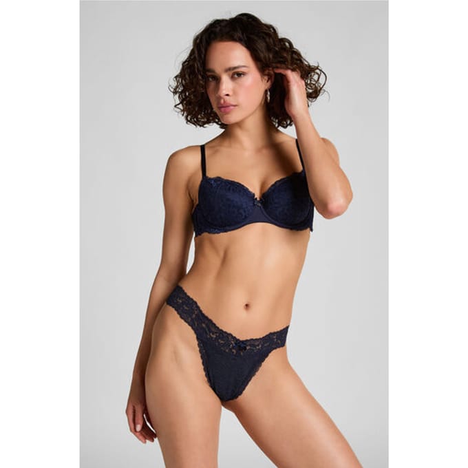 Hunkemöller Dames Lingerie String Madison - Blauw - maat M