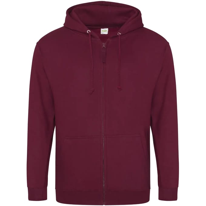 Vegan Hoodie met ritssluiting en capuchon Burgundy - S