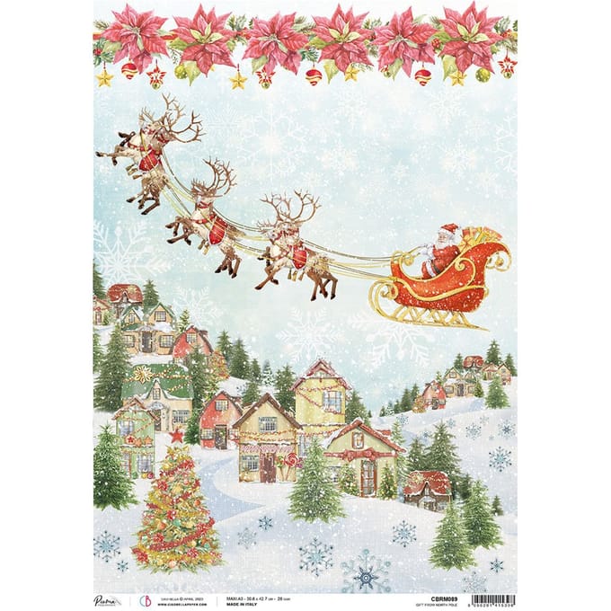 Motief strozijde "Kerstman slee rit"