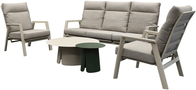 Barolo stoel bank loungeset 5 delig verstelbaar latte