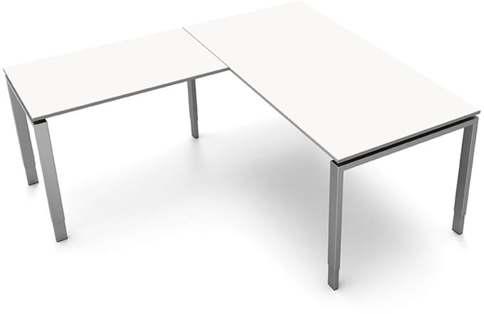 Hoekbureau Beta 160cm wit hoogte verstelbaar