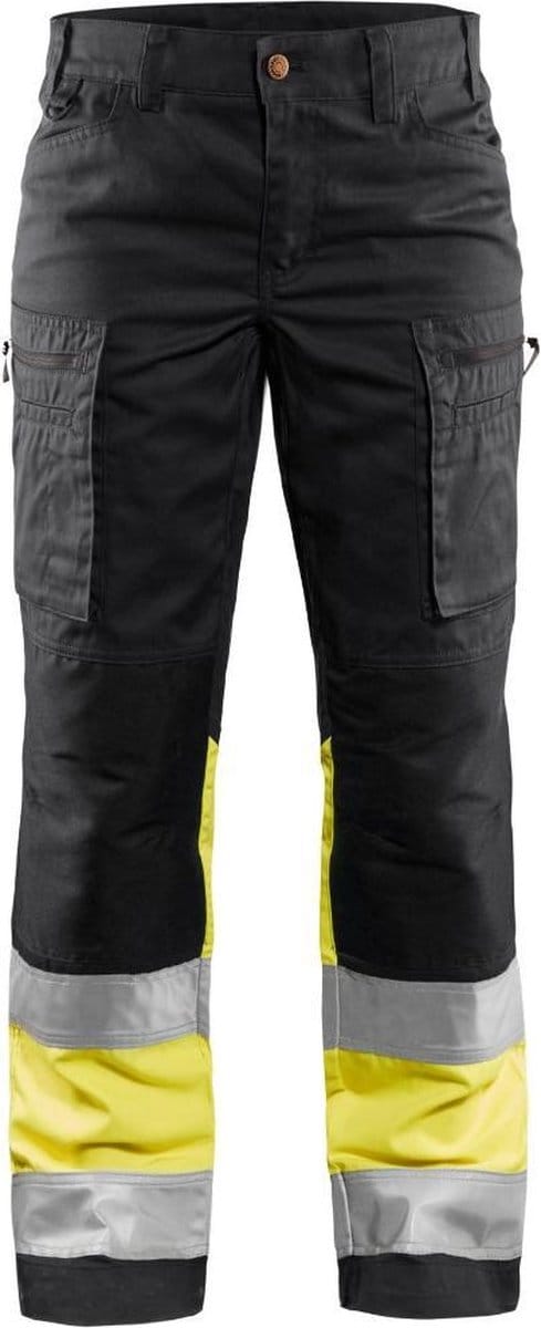 Blaklader Dames werkbroek High Vis met stretch 7161-1811 - Zwart/High Vis Geel - D20