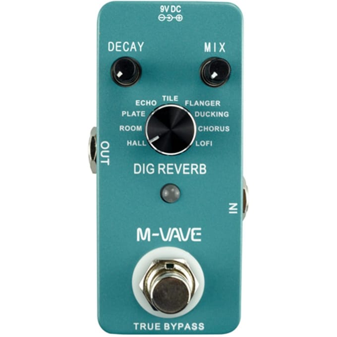 M-VAVE DIG REVERB Digitale Reverb Gitaareffectpedaal 9 Reverb-types Decay & Mix Control True Bypass Type-C blue