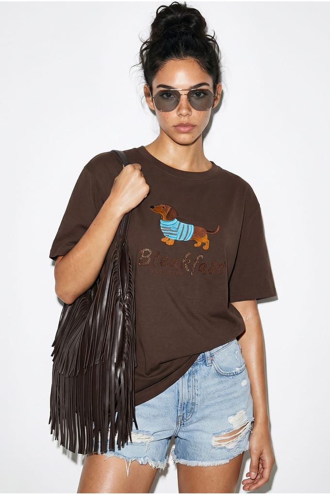Oversized Gedrukt Katoenen Jersey T-shirt