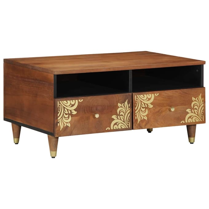 vidaXL - Salontafel - Honing - bruin - 80 - x - 54 - x - 40 - cm - Massief - Mango - Hout
