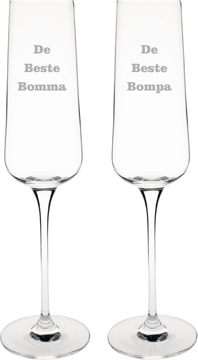 Champagneglas gegraveerd - 27cl - De Beste Bomma-De Beste Bompa