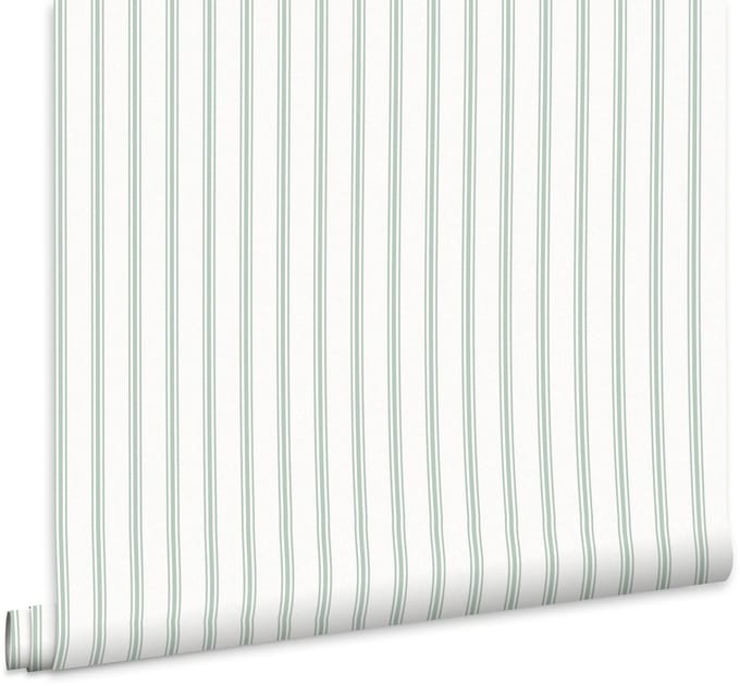Laura Ashley Farnworth Stripe Behang - Streep - 10mx52cm - Groen