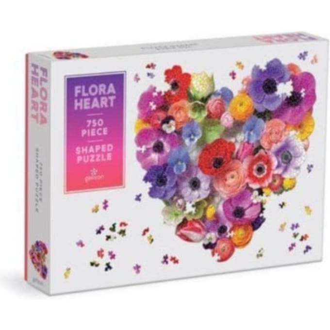 Flora Heart 750 Piece Shaped Puzzle - Galison