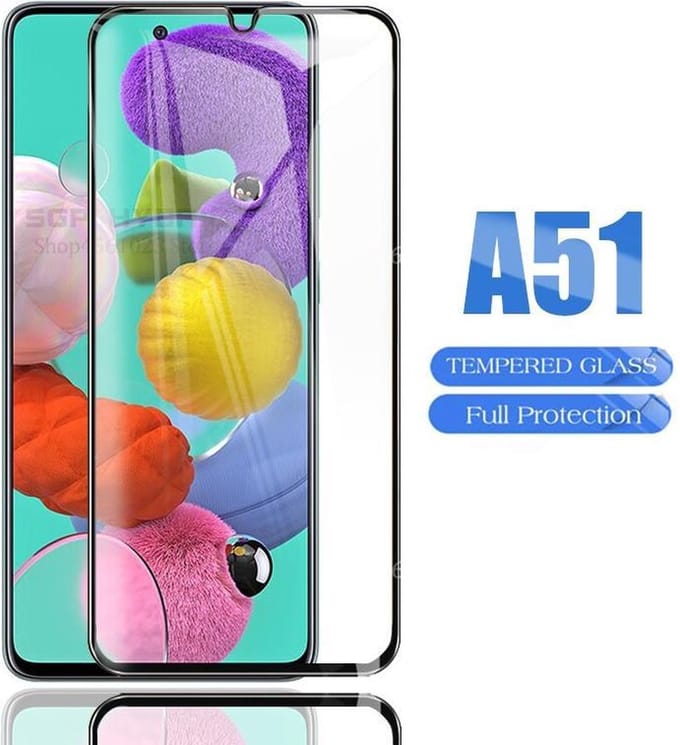 Samsung galaxy A51 Glass bescherming screen protector Samsung Galaxy A51 5D Screen  Zwart