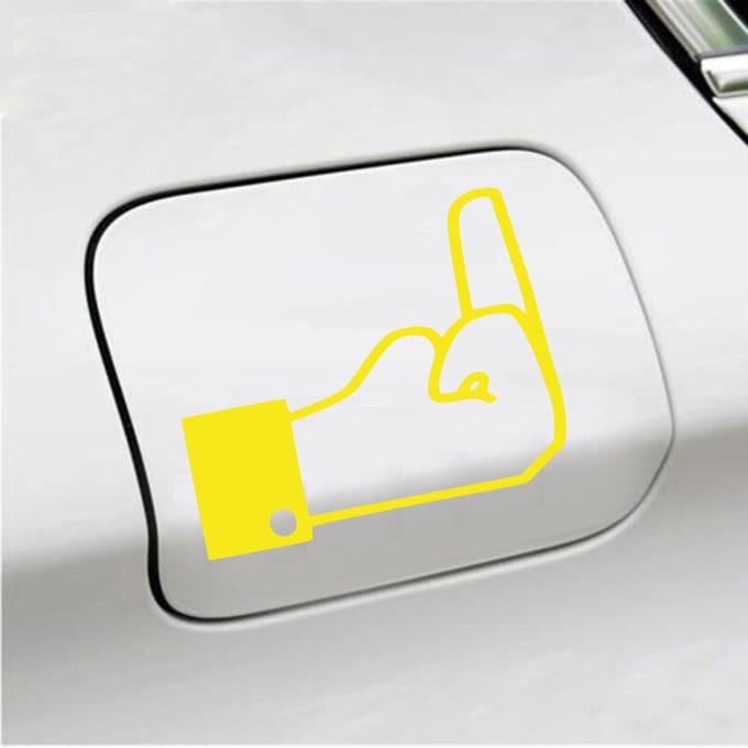 Bumpersticker - FB Middelvinger - 10 X 13 - Geel