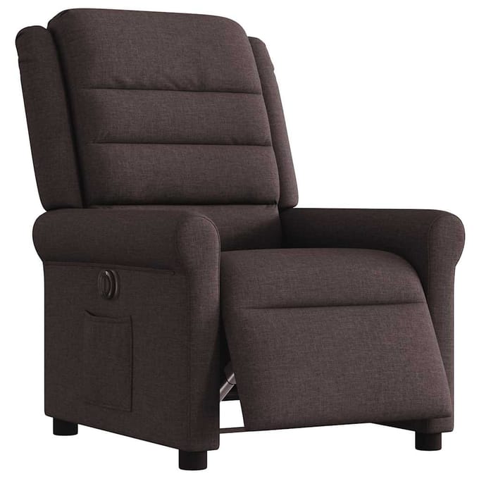 vidaXL - Fauteuil - verstelbaar - elektrisch - stof - donkerbruin