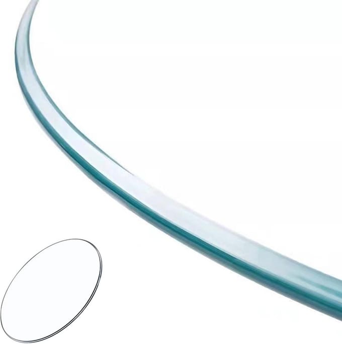 Rond Tafelblad van Gehard Glas voor Eettafel of Salontafel