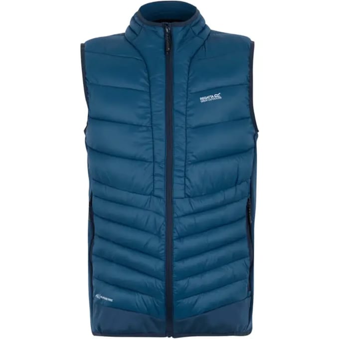 Leedre hybride gewatteerde bodywarmer voor heren