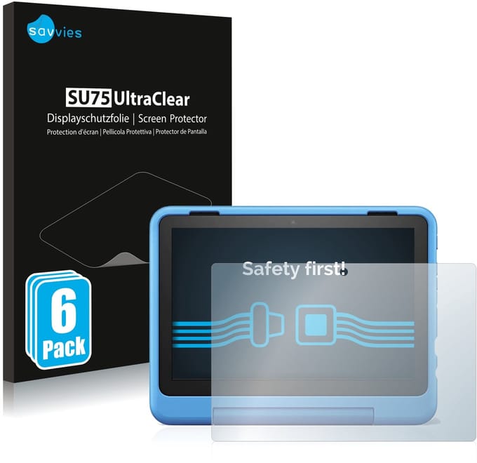 Savvies - Screenprotector voor Amazon Fire HD 8 Kids Pro 2022 - Folie Beschermfolie transparant 6 Stuks