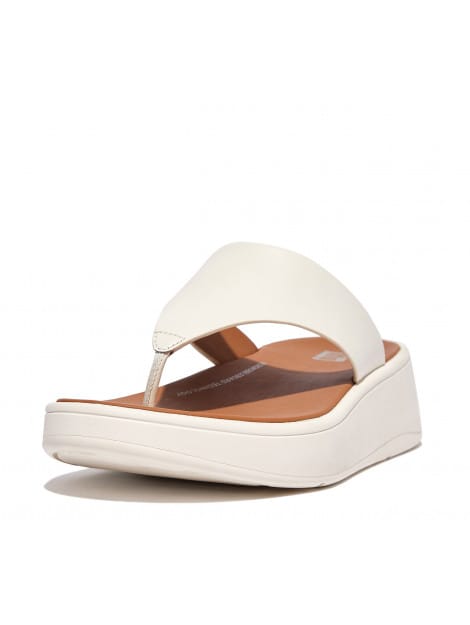 FitFlop F-Mode Leather Flatform Toe-Post Sandals BEIGE - Maat 42