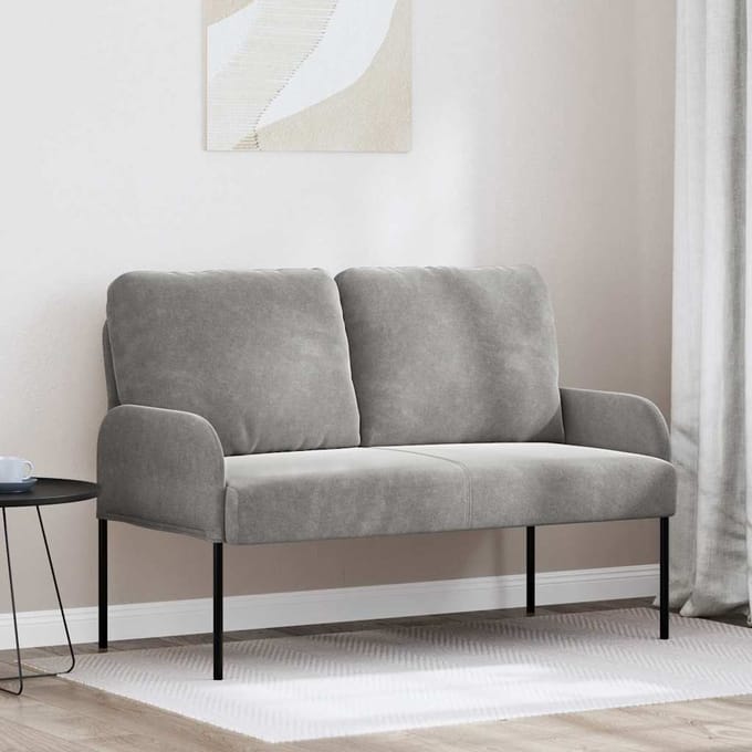 vidaXL - Banken - met - kussen - 110cm - Lichtgrijs - Multiplex