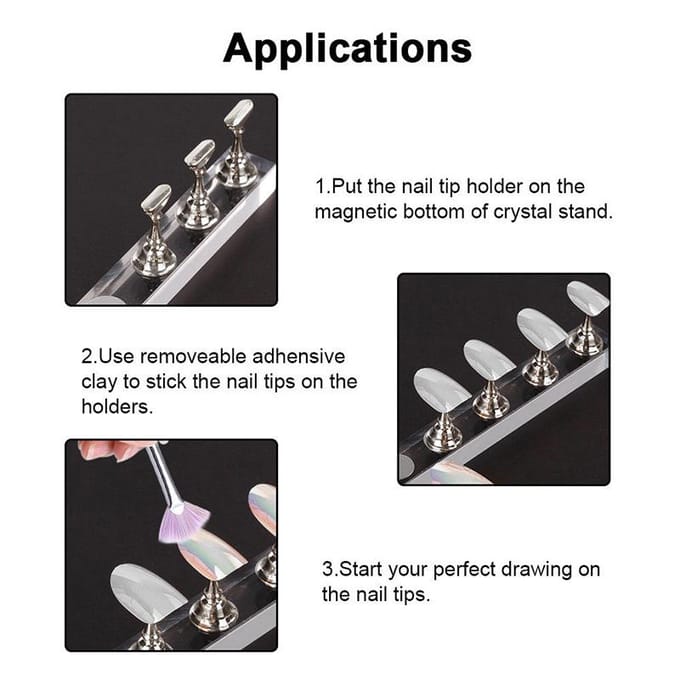 Nagel Oefenstandaard Basis Display Houder Nail Art Presentatie Rek Manicure Tool zilver