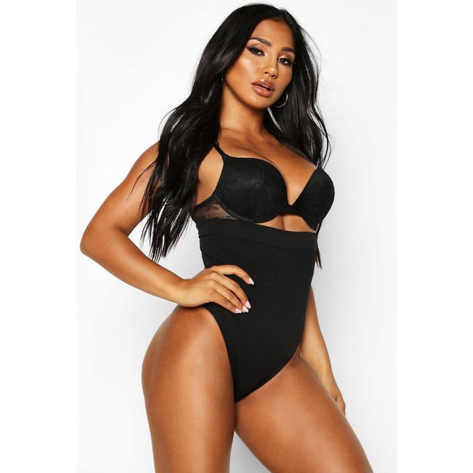 boohoo Dames Hoge Taille Controle Slip | Zwart | Maat: Small