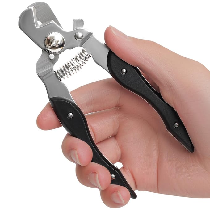 Coupe-ongles pour chat en acier inoxydable pour petits et chiens de taille moyenne avec sécurité, verrou. noir