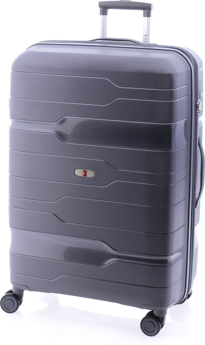 Gladiator Boxing Grote Koffer 77 cm - 105/115 liter - Expandable - TSA slot - Metallic Grey
