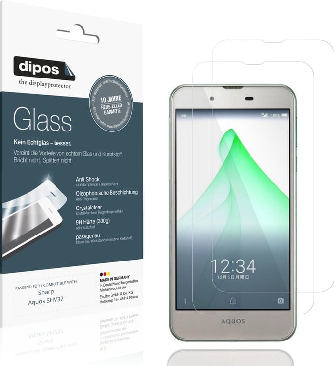 dipos – 2x Pantserfolie geschikt voor Sharp Aquos SHV37 | 9H Screenprotector