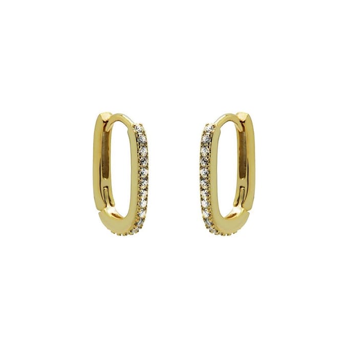Karma Oorringen hoop ovaal goud Crystal