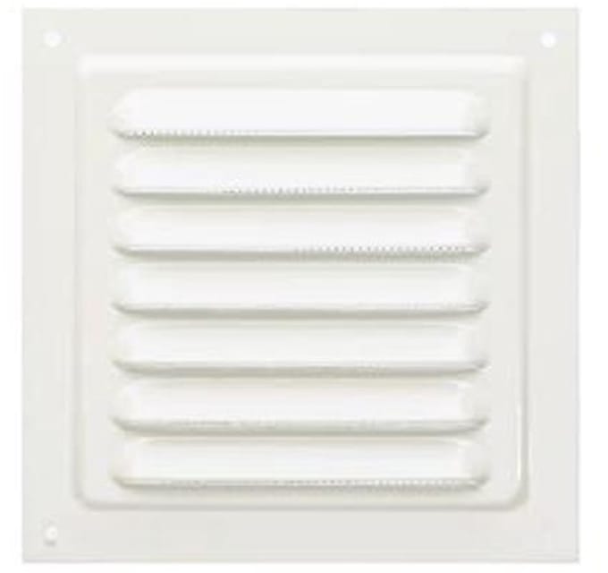 Ventilatierooster 12,5 x 12,5 cm - Wit Metalen Ventilatie