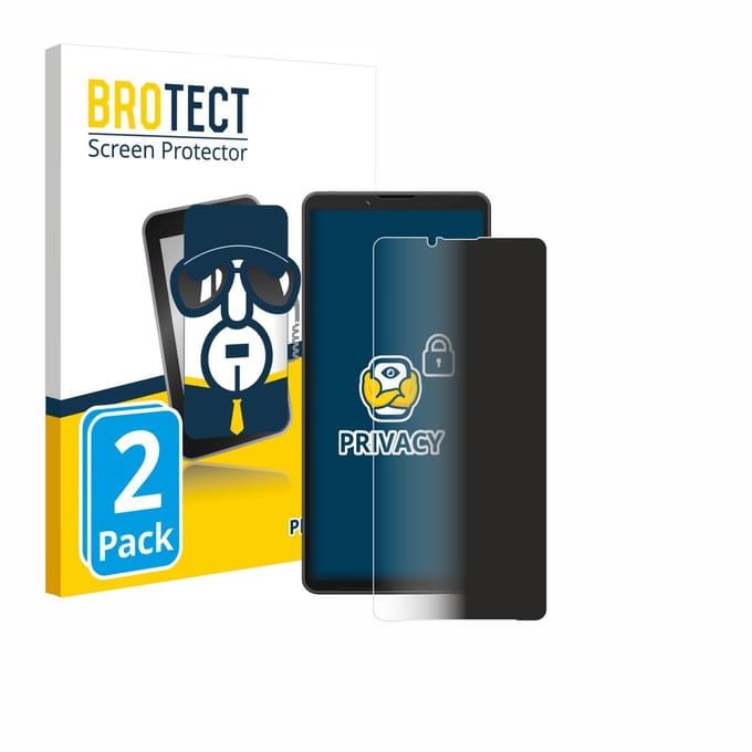 BROTECT - privacy screenprotector voor Sony Xperia 10 VII (case-friendly) - Folie Beschermfolie Blauwlichtfilter 2 Stuks