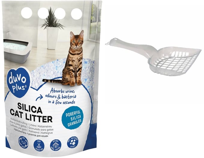 Kattenbakvulling premium Silica - incl kattenbakschep - (6x 5ltr)