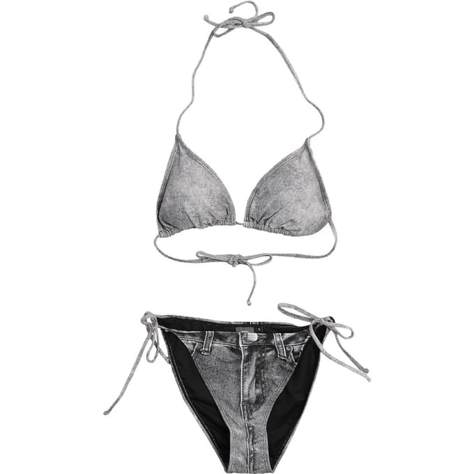 R.E.D. Rock-Engineered Design Grijze bikiniset met een eenvoudig ontwerp - Dames - S