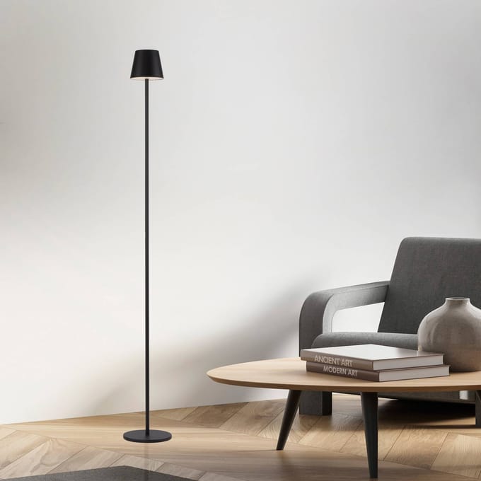 JUST LIGHT. GmbH JUST LIGHT. Euria LED vloerlamp, zwart, ijzer, IP54