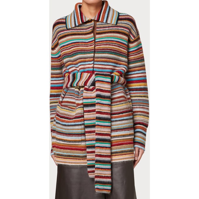 Paul Smith Knitted Maxi Cardigan Multi Coloured Taglia: S | Giacche Outlet | Donna