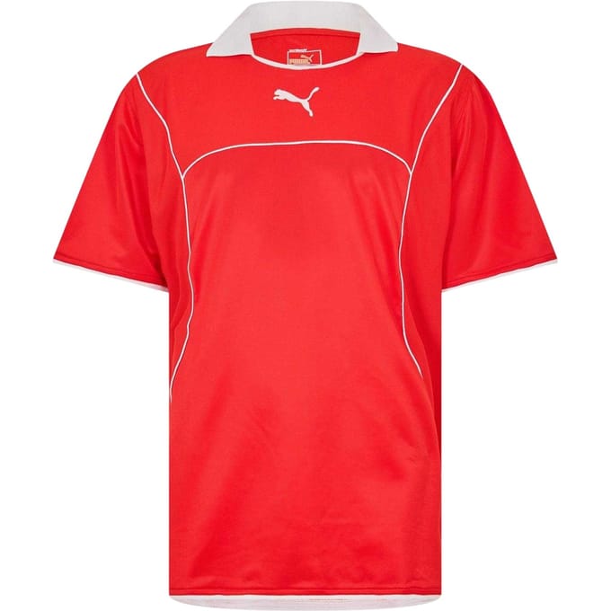 Puma Heren Effen Contrast Bies Atletisch Rugby Shirt (Rood)