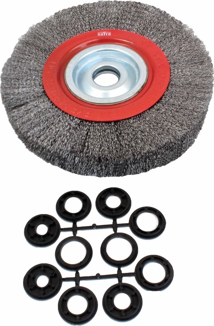 staalborstelschijf - 250 mm - schijfborstel - gegolfd staaldraad - satra