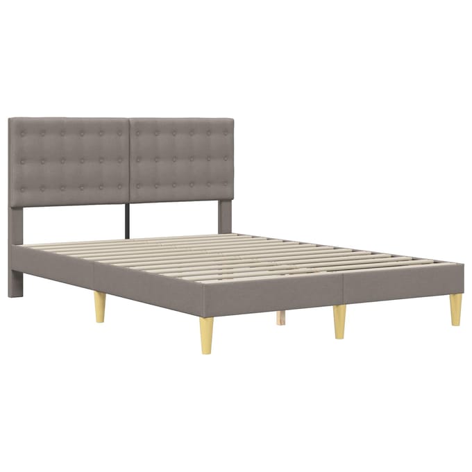 vidaXL - Bedframe - met - hoofdeinde - Taupe - 120 - x - 200 - cm - Stof