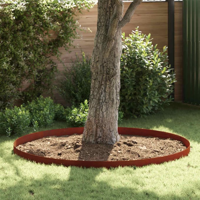 vidaXL - Grasafscherming - 4 - st - 450 - x - 15 - cm - weervast - staal - Roestig