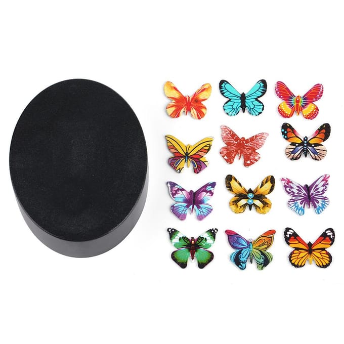Persoonlijkheid Magnetische Cirkel Kleur Vis Dolfijn Vlinder Bureau Decoratie(Vlinder) black