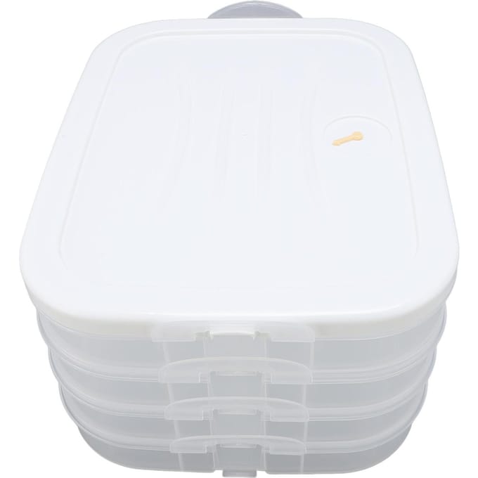 4 Laags Dumpling Opbergdoos met Deksel Dubbele Gesp Afdichting Stapelbare Voedselcontainer voor Keuken white