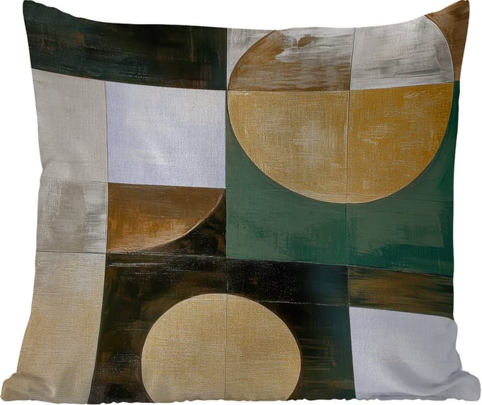 Tuinkussen - Abstract - Goud - Brons - Vormen - Geometrisch - 40x40 cm - Weerbestendig