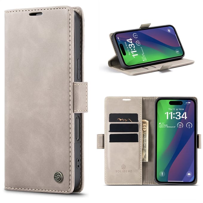 Solidenz Hoesje - Geschikt voor iPhone 16 Plus - Urban Book - Beige