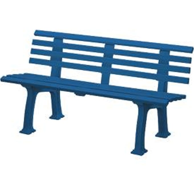 Tuinbank, 3-zitter, L 1500 mm, blauw
